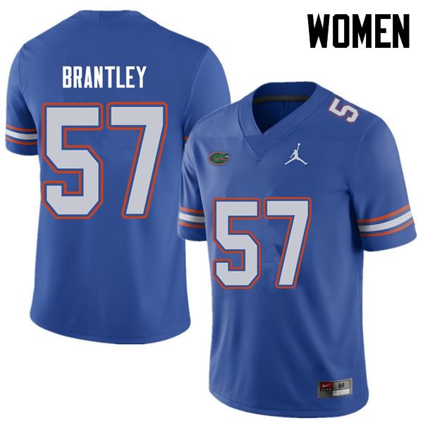 NCAA Florida Gators Caleb Brantley Women's #57 Jordan Brand Royal Stitched Authentic College Football Jersey KHY3064PZ